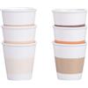 Villa d'Este Home Tivoli 1996 Set 6 tazzine caffè 60 ml in porcellana, decoro righe, Daily Chocolate