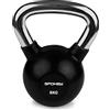 Spokey SCALES LUX - Kettlebell professionale in ghisa rivestita in gomma, 8 kg, con manico cromato, kettlebell nero, pesi professionali per allenamento di forza