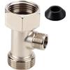 BOXOB Adattatore a T per Bidet, 7/8x7/8x3/8 Adattatore a 3 Vie o Connettore T con Guarnizione Valvola Sdoppiamento Rubinetto Water Attacco per Bidet Raccordo Tubo flessibile Deviazione Water