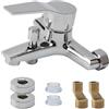 Gevvnss Rubinetto Vasca da Bagno,Miscelatore Vasca da Bagno a Cascata in Ottone,Rubinetto Doccia da Muro,Miscelatore Monocomando Esterno,La Distanza del Foro Centrale è di 15 cm,(G 1/2)