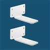 MLOQI 2 Pezzi Staffe per Mensole Pesanti Industrial, Reggimensola, Reggi Mensola da Muro, Staffe a L, 5 mm di Spessore con Viti Bianco(10 cm)