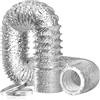 Hon&Guan Tubo Flessibile in Alluminio 200 mm x 5 m, Condotti Tubo di Ventilazione in Alluminio con 2 Fascette Stringitubo per Aria Condizionata, Asciugatrici, Cappa Cucina, Ventilatore di Scarico