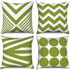 Hnmdmyi Copricuscino verde 40x40 set di 4, moderno astratto modello geometrico decorativo cuscino copre lino quadrato cuscino caso per divano letto giardino all'aperto Home Decor