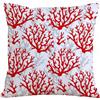 AELKSP Divano Moderna Fodere Cuscini,Foglia di corallo grigio rosso sull'erba profonda di colore le dello,per cuscino decorativa per la casa per soggiorno,camera da letto,divano sedia,45x45 cm
