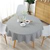 Sutowe Tovaglia rotonda, diametro 150 cm, tovaglia in lino e cotone, lavabile, antimacchia, semplice stile nordico, fresca, per cucina, giardino, festa, tavolo da pranzo (freccia grigia, 150 cm)