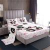 Homewish Set di lenzuola per letto singolo con fiocco, per la decorazione della camera da letto delle ragazze, set di lenzuola 3D con panda Kawii, con fiocco rosa, stile principessa, decorazione per