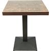 HUOLE Tavolo da bar quadrato in legno con baseTavolo da bar in legno metallo, quadrato,mangia in piedi in stile industriale in metallo, da 2 a 6 persone60*60 * 75 cm (orologio)
