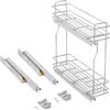 bricoleva.it Carrello Portabottiglie Estraibile per Mobile Cucina - Cestello Portabottiglie in Acciaio - Carrello Cucina - Mensola Cucina - Pensile Cucina - Dispensa Cucina (Modulo 20 - Ammortizzato)