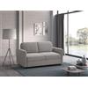 Deshome - Divano Letto 2 posti 165x90 cm, divano chaise longue con schienale reclinabile a doppio cuscino, confortevole tessuto bianco, struttura rinforzata pieghevole, MARILYN (Beige)