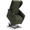 REDÒKASA Poltrona relax elettrica PISA MADE IN ITALY per anziani e disabili con kit batteria optional, 2 motori, 4 ruote, reclinazione e alzapersona (Senza Kit Batteria, Verde Foresta)