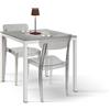 PAZZO DESIGN Tavolo Fisso Vincenzo, Tavolino Da Bar, Tavolo Da Ristorante, 80 x 80 x 75 cm, Grigio Cemento, Base Bianca - id_2109