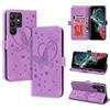CASAFUNY Custodia per Samsung Galaxy S22 Ultra 5G, Cover Samsung S22 Ultra 5G Custodia Pelle Protettiva Portafoglio Magnetica Flip Case Libro per Samsung Galaxy S22 Ultra, Viola