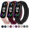 Wanme 3-Pezzi Cinturino per Xiaomi Mi Band 5 Mi Band 6/6 Nfc,Silicone Morbido Cinturini per Mi Band 5/Mi Band 6 Bracciale,Nero/Oro Rosa/Vino Rosso