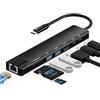 baolongking Hub USB C con adattatore Ethernet 8 in 1 tipo C convertitore multiporta con 100 W PD, 4 K HDTV, USB 3.0/2.0, porta C, lettore di schede SD/TF per iPhone 15, MacBook, iPad, Samsung, superficie, ecc.