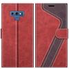 MOBESV Custodia per Samsung Galaxy Note 9, Cover a Libro Magnetica Custodia in pelle Per Samsung Galaxy Note 9, Elegante Rosso