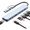 HSYWBC Adattatore USB C Hub 3.0, 8 in 2 USB Hub 3.0 multiporta con lettore di schede SD&TF, porte USB 3.0 e USB 2.0, 100 W PD, 3.5 mm, hub USB tipo C per MacBook Air/Pro, Galaxy, i-Pad, Windows ecc