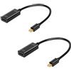 AXFEE Adattatore Mini DisplayPort a HDMI, 2Pezzi Cavo Mini DisplayPort a HDMI Adattatore, Dp A HDMI Adattatore Thunderbolt, Compatible Con MacBook Air/Pro, Mac, Surface Pro, Proiettore, Monitor