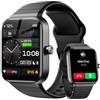 Fitpolo Smartwatch Uomo Donna Chiamate Bluetooth, Orologio Intelligente Alexa Integrato per Android iOS, 1.8 orologio fitness con 100+ Modalità Sport & IP68, con cardiofrequenzimetro da polso/Sonno -Nero