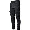 ARTRAY Jeans skinny da uomo strappati elasticizzati slim fit pantaloni in denim con multi-tasche design classico pantaloni cargo sportivi trekking arrampicata campeggio pesca escursionismo