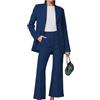 Leader of the Beauty 2 pezzi abiti per le donne eleganti blazer giacche a vita alta gamba dritta pantaloni abiti set business casual ufficio, Marina Militare, 56