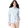 Oltre: Camicia in Denim Stone Washed Azzurro. 46 Stagione Primavera Estate 2025.