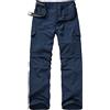 linlon Pantaloni da trekking uomo convertibili leggeri con cerniera per pesca safari asciugatura rapida pantaloni da lavoro, blu royal, 60