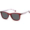 POLAROID KIDS PLD 8060/S Occhiali da Sole, Rosso, 50 Bambini e Ragazzi