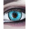 Meralens Lenti a Contatto Colorate azurre Ice Man - con porta lenti a contatto - ideali per Manga Anime Halloween Cosplay - Durata 1 Anno - 1 Coppia senza correzione