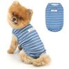 PAIDEFUL Maglietta classica a righe per cani di piccola taglia, morbida, leggera e traspirante, canottiera estiva per animali domestici, felpa senza maniche per chihuahua, abbigliamento per gatti, blu