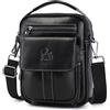 BAIGIO Borsello Uomo Pelle, Borsa a Tracolla Piccola Borsa da Uomini in Vera Pelle Casuale Borse Messenger Borse a Mano Borsa a Spalla per Ufficio Lavoro Viaggio Attività Commerciale