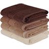 WELL HOME MOBILIARIO & DECORACIÓN Set di asciugamani (4 pezzi) crema, beige e marrone