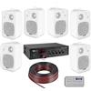 SHARD-LAB IMPIANTO AUDIO ATTIVO FILODIFFUSIONE LINEA 100V amplificatore BLUETOOTH + 6 altoparlanti parete muro + 100 mt. cavo