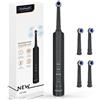 Mornwell Spazzolino Elettrico Ricaricabile Impermeabile IPX7, Nero