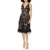 Dress The Population Blair - Abito Longuette Svasato da Donna, Nero/Carne., M