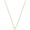 LUXENTER Collana alfabeto con finitura oro 18 carati, lettera M, Mediano, metallo, senza pietre preziose, Mediano, Metallo, Nessuna pietra preziosa