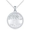 MicLee Collana Ciondoli Foto da Donna in Argento 925 Pendenti Medaglioni de Fotografico Moda Collane Rotonda con Albero della Vita Ciondolo Apribile Argento