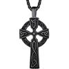 Richsteel Collana Uomo Vichingo con Pendente in acciaio inossidabile con Nodo Celtico Placcato Nero