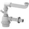 Schläfer 4395311 | Sifone Universale a Fiasco salvaspazio per Lavelli a 1 vasca con Attacco Lavastoviglie 11/2 - Uscita Diam 40mm, Scarico Lavandino ad un Bacino con Rosone, Bianco