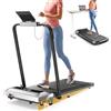 Toputure Tapis Roulant Elettrico, 2 in 1 Tapis Roulant Salvaspazio con Pendenza, 12km/h Walking Pad, Pieghevole, Home Treadmill con 7% Inclinazione, App e Telecomando, Display LED (Nero)