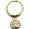 Generico Anello in Argento 925 dorata con con campanella portafortuna impreziosita da cubic zirconi con scritta Capri