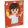 Janod - Grembiule da Pittura per Bambini dai 18 Mesi - Taglia 82-110 cm - Maniche Lunghe - Grembiule Protettivo Ideale per Pittura, Hobby creativi, attività manuali - Impermeabile - J07404