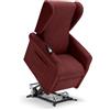 REDÒKASA Poltrona relax elettrica PISA MADE IN ITALY per anziani e disabili con kit batteria optional, 2 motori, 4 ruote, reclinazione e alzapersona (Senza Kit Batteria, Bordaux)