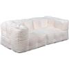 bananair - Divano 3 Posti Modulabile in Morbido Tessuto a Coste - Confortevole con Imbottitura in Schiuma e Fibra - Design Innovativo, Trasformabile in 2 Pouf XXL (Bianco)