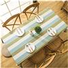 EHOMERY Tovaglia Tavolo Feste Copritavolo Elegante Moderno Strisce Rettangolare Cotone Lino Tovaglie Rettangolari Grandi Biancheria Blu Verde Decorazione per Protezione Cucina 140X220Cm