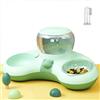 doepeBAE Ciotola per Gatti con Dispenser Acqua, Mezzaluna Rialzata Antiscivolo, Grande Capacità - Spazzolino da Denti in Omaggio (Verde)