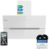 KKT KOLBE Cappa aspirante 80 cm/Cappa Cucina Inclinata/acciaio inossidabile/vetro bianco/WiFi/auto spegnimento/Illuminazione LED RGBW/Operazione di tocco / ECCO8005WM