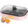 SYFUNLV Padella multifunzionale, padella elettrica, 900 Watt, padella per uova fritte a induzione, con 6 scomparti, per uova fritte con cavità per uova (rosa)