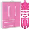 jojofuny 1 set di organizer per vestiti per bambole, appendiabiti in miniatura, per vestiti e vestiti per bambole, per riporre vestiti e accessori per bambole, include
