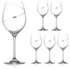 DIAMANTE - Set di 6 bicchieri da vino rosso, design Silhouette, impreziositi da cristalli