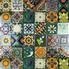 Cerames Piastrelle Mosaico Messicane Verde - 30 ceramiche mattonelle messicane decorative per bagno, doccia, scale, parete posteriore della cucina | Tessere mosaico ceramica 10,5x10,5 cm